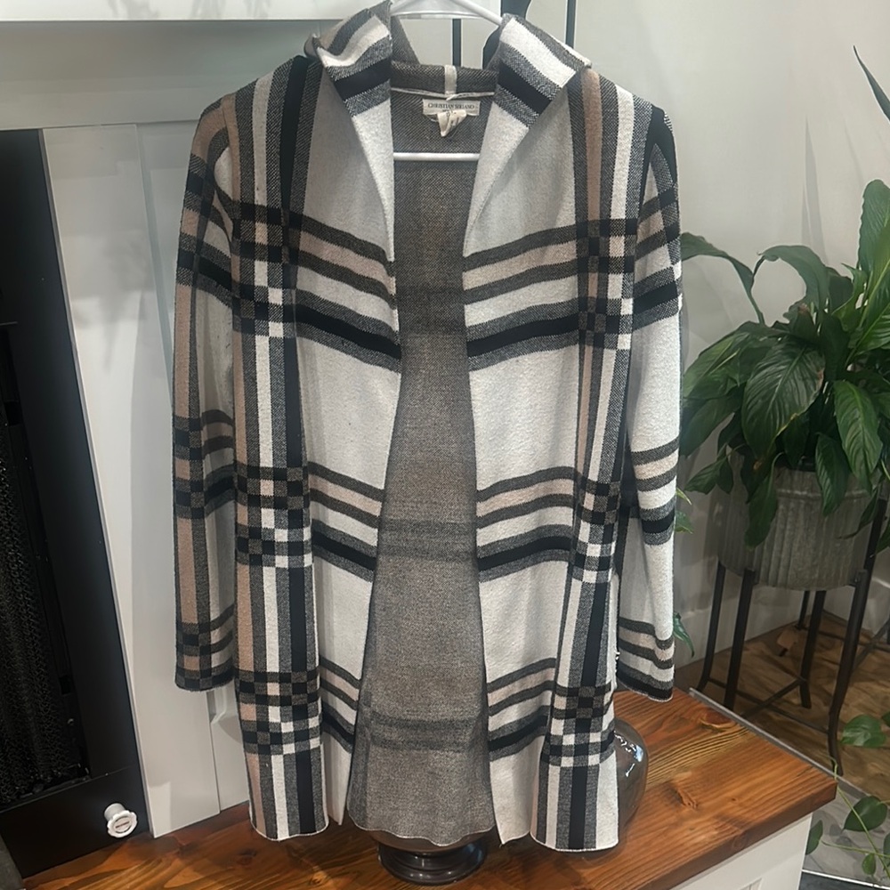 Plaid Hooded Cardigan